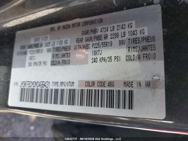Продаж на аукціоні авто 2021 Mazda Cx-5 Gs/kuro Edition/signature, vin: JM3KFBCM0M0499431, номер лоту: 12632737