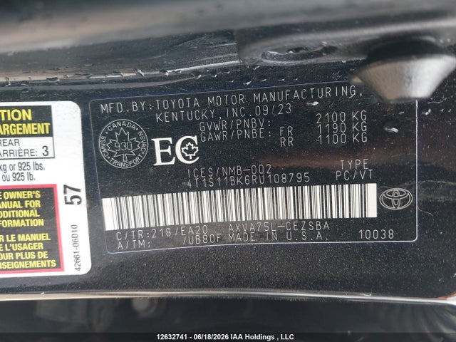 Aukcja sprzedaży 2024 Toyota Camry Se, vin: 4T1S11BK6RU108795, numer aukcji: 12632741