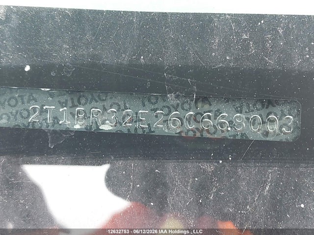 12632753 :رقم المزاد ، 2T1BR32E26C668003 vin ، 2006 Toyota Corolla Ce/le/sport مزاد بيع