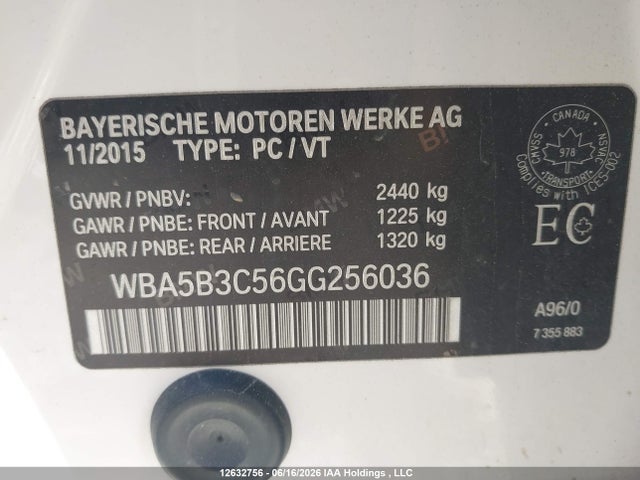 WBA5B3C56GG256036 BMW 535i Xdrive