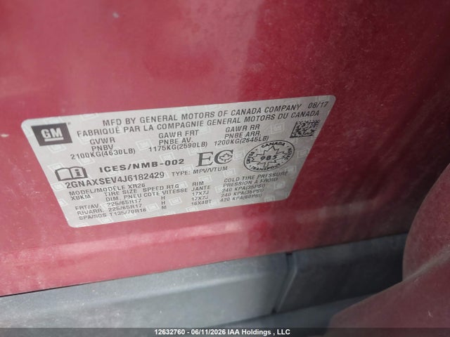 Chevrolet EQUINOX LT 2018 2GNAXSEV4J6182429 Image 18