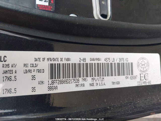 Продаж на аукціоні авто 2009 Jeep Patriot Sport/north, vin: 1J8FF28B09D217539, номер лоту: 12632774