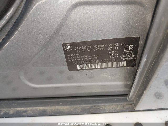 Aukcja sprzedaży 2009 Bmw X5 Xdrive30i, vin: 5UXFE43599L272728, numer aukcji: 12632784