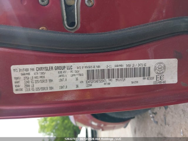 Продажа на аукционе авто 2011 Dodge Journey Sxt, vin: 3D4PG5FG4BT525471, номер лота: 12632787