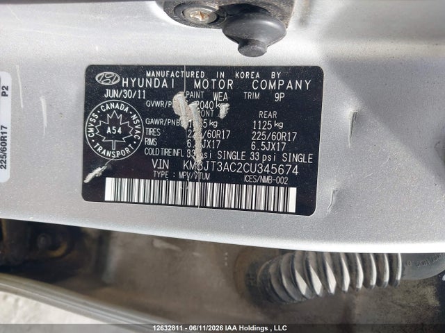 2012 Hyundai Tucson Gl მანქანა იყიდება აუქციონზე, vin: KM8JT3AC2CU345674, აუქციონის ნომერი: 12632811