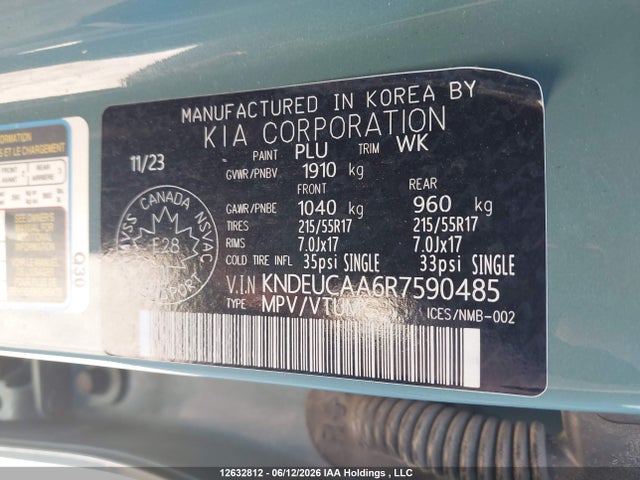 2024 Kia Seltos Ex მანქანა იყიდება აუქციონზე, vin: KNDEUCAA6R7590485, აუქციონის ნომერი: 12632812