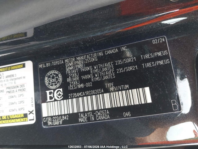 Lexus RX 350 2024 2T2BAMCA1RC062054 Image 9