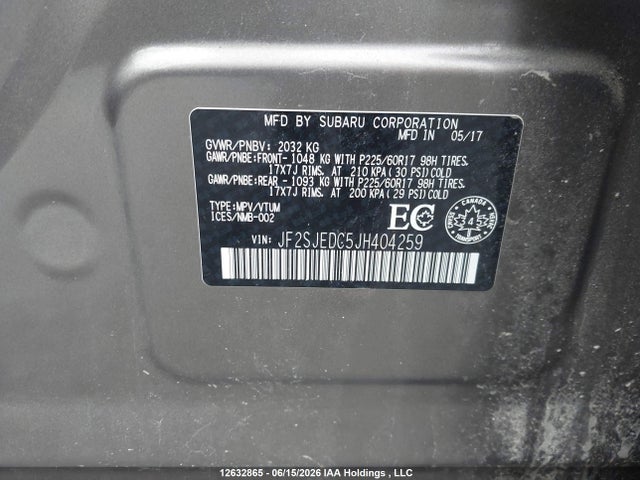 Subaru Forester 2.5i Premium 2018 JF2SJEDC5JH404259 Image 9