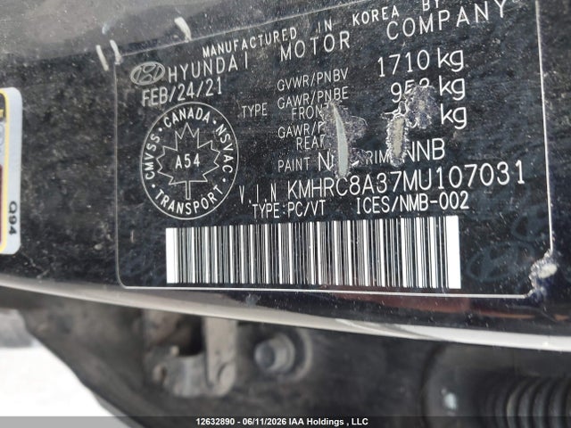 Продажа на аукционе авто 2021 Hyundai Venue Sel/denim, vin: KMHRC8A37MU107031, номер лота: 12632890