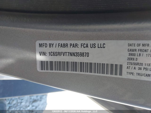 RAM 1500 Sport 2022 1C6SRFVT7NN359870 Image 9
