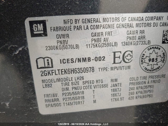 GMC Terrain Sle-2 2017 2GKFLTEK6H6350978 Image 18