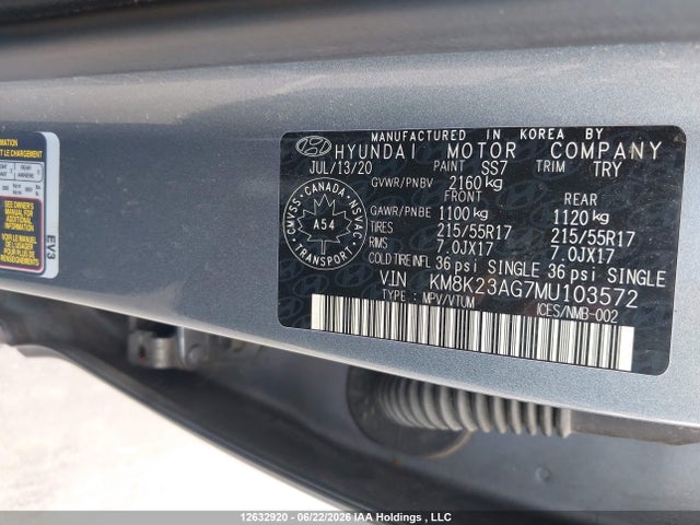 Продаж на аукціоні авто 2021 Hyundai Kona Electric Preferred, vin: KM8K23AG7MU103572, номер лоту: 12632920
