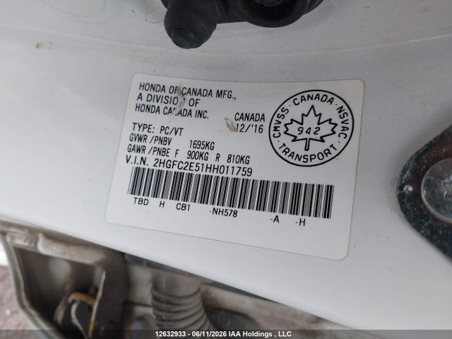 Honda Civic Lx 2017 2HGFC2E51HH011759 Image 19