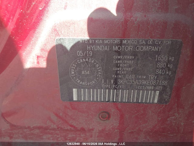 Продаж на аукціоні авто 2019 Hyundai Accent Limited, vin: 3KPC35A39KE087188, номер лоту: 12632948