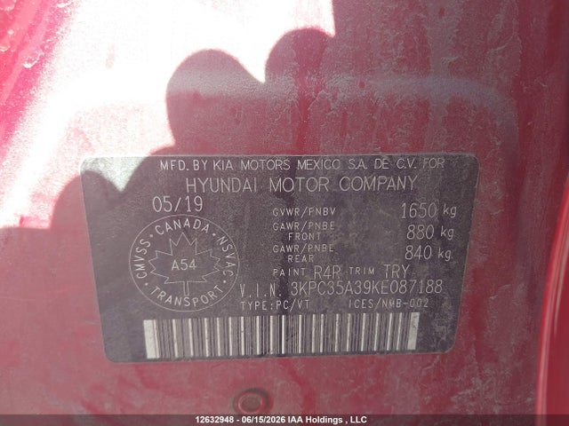 Продаж на аукціоні авто 2019 Hyundai Accent Limited, vin: 3KPC35A39KE087188, номер лоту: 12632948