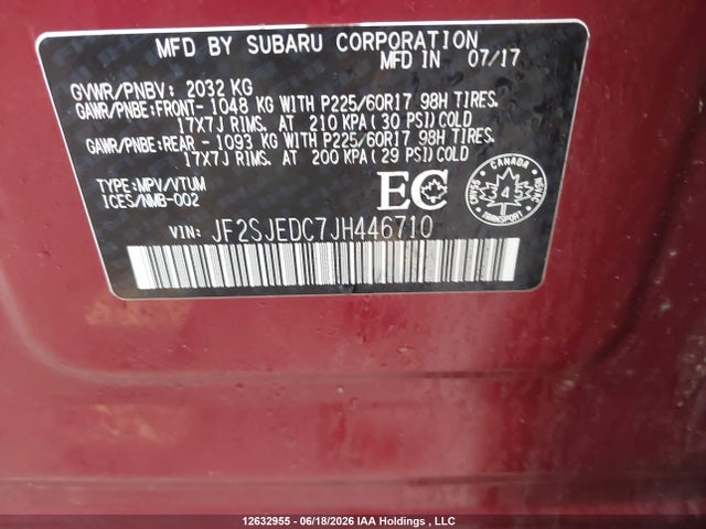 JF2SJEDC7JH446710 Subaru Forester 2.5i Convenience
