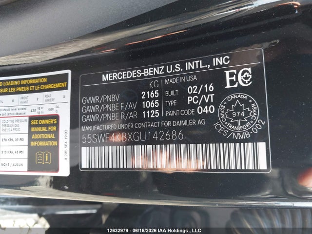 55SWF4KBXGU142686 Mercedes-Benz C 300 4matic