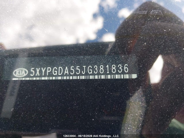 5XYPGDA55JG381836 KIA Sorento 3.3l Lx