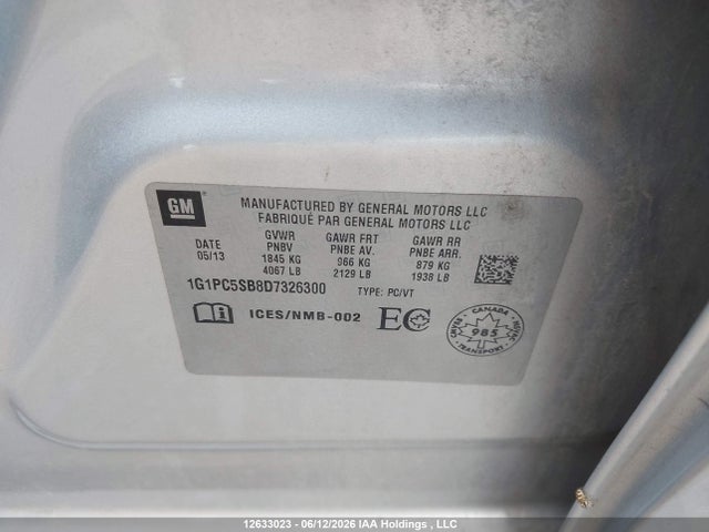 Продаж на аукціоні авто 2013 Chevrolet Cruze, vin: 1G1PC5SB8D7326300, номер лоту: 12633023
