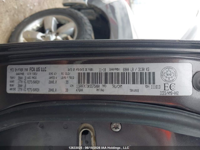 Продаж на аукціоні авто 2019 Ram 1500 Classic St, vin: 1C6RR7KT9KS575080, номер лоту: 12633025