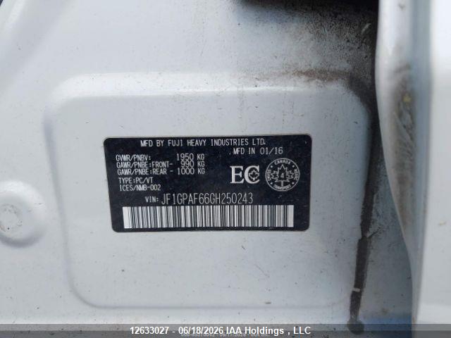 JF1GPAF66GH250243 Subaru Impreza 2.0i Limited Package