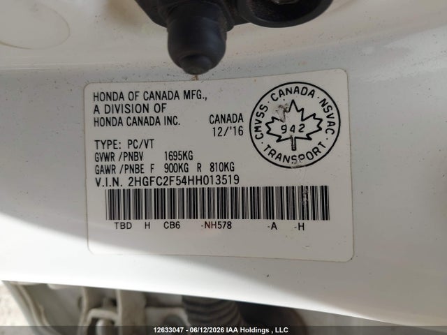 2HGFC2F54HH013519 Honda Civic Lx