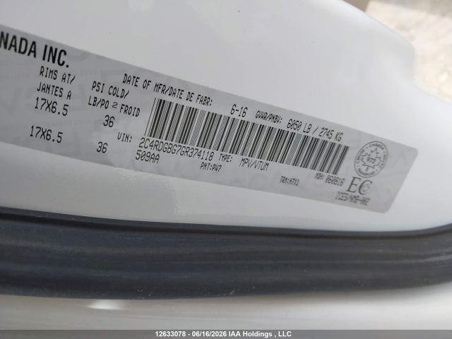 Dodge Grand Caravan 2016 2C4RDGBG7GR374118 Image 9
