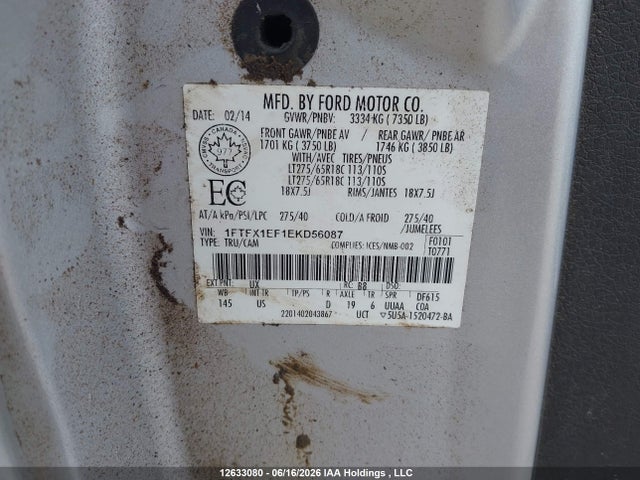 Ford F-150 2014 1FTFX1EF1EKD56087 Image 9