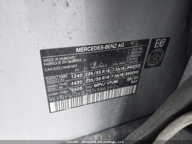 W1N9M0KB2SN146392 Mercedes-Benz Eqb 300 4matic