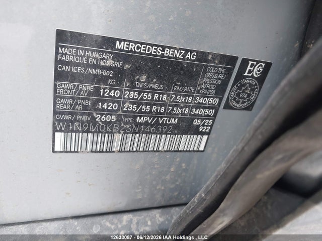 W1N9M0KB2SN146392 Mercedes-Benz Eqb 300 4matic