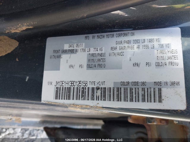 Продаж на аукціоні авто 2011 Mazda Mazda2, vin: JM1DE1HY3B0125158, номер лоту: 12633096
