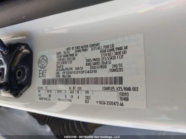 Ford F-150 2016 1FTEW1EG1GFC43310 Image 9
