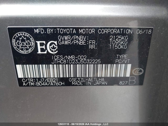 JTHC81D23J5032225 Lexus Is 300 300