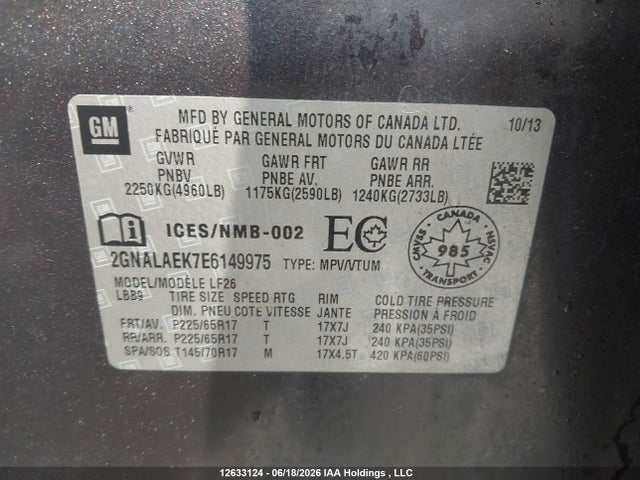Chevrolet EQUINOX LS 2014 2GNALAEK7E6149975 Image 9