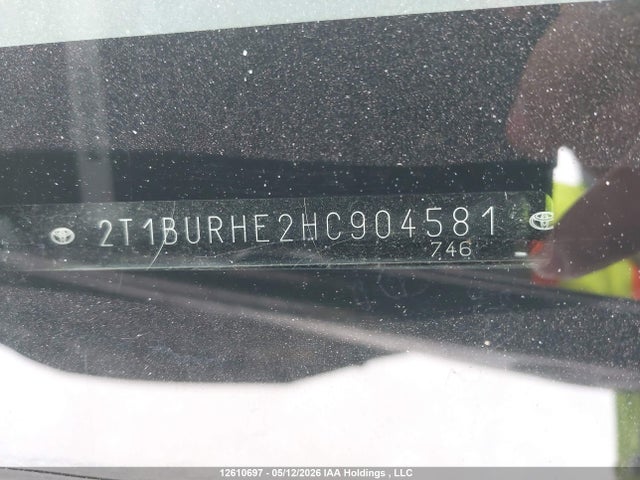 Продажа на аукционе авто 2017 Toyota Corolla Ce, vin: 2T1BURHE2HC904581, номер лота: 12610697