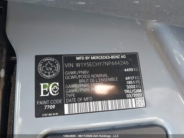 Продажа на аукционе авто 2022 Mercedes-benz Sprinter 3500 High Roof V6, vin: W1Y5ECHY7NP444246, номер лота: 12624508