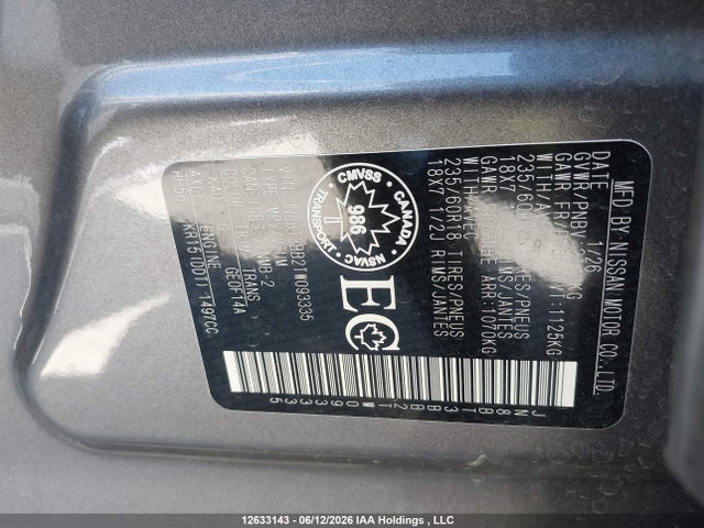 2026 Nissan Rogue Sv მანქანა იყიდება აუქციონზე, vin: JN8BT3BB2TW093335, აუქციონის ნომერი: 12633143