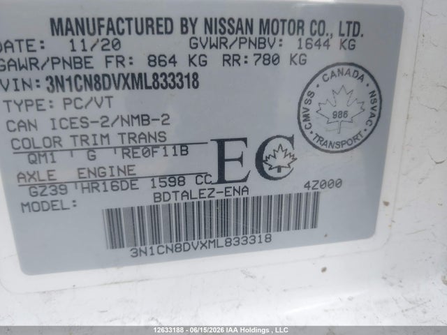 Nissan VERSA S 2021 3N1CN8DVXML833318 Image 19