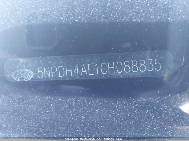 12633208 :رقم المزاد ، 5NPDH4AE1CH088835 vin ، 2012 Hyundai Elantra Gls مزاد بيع