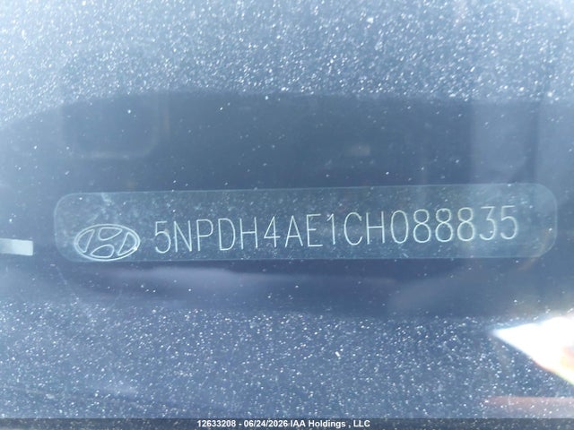 12633208 :رقم المزاد ، 5NPDH4AE1CH088835 vin ، 2012 Hyundai Elantra Gls مزاد بيع