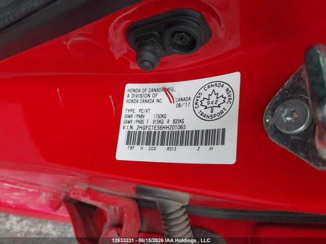 2HGFC1E56HH201065 Honda Civic Si Si