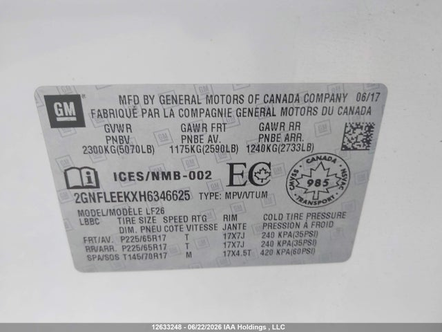 Chevrolet EQUINOX LS 2017 2GNFLEEKXH6346625 Image 9