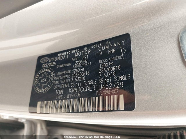 Hyundai Tucson Preferred 2026 KM8JCCDE3TU452729 Image 9