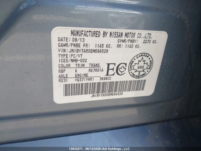 JN1BV7AR0EM694529 Infiniti Q50 Premium/sport