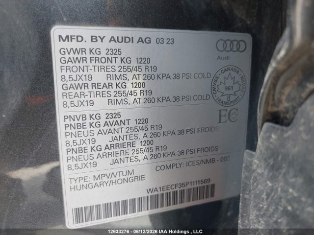 WA1EECF35P1111569 Audi Q3 45 Progressiv