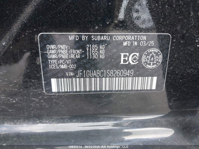 Subaru Impreza 2025 JF1GUABC1S8260949 Image 9