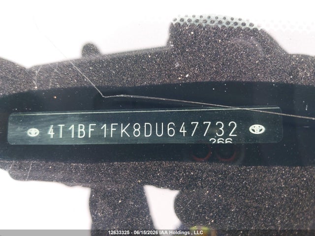 12633325 :رقم المزاد ، 4T1BF1FK8DU647732 vin ، 2013 Toyota Camry Le مزاد بيع