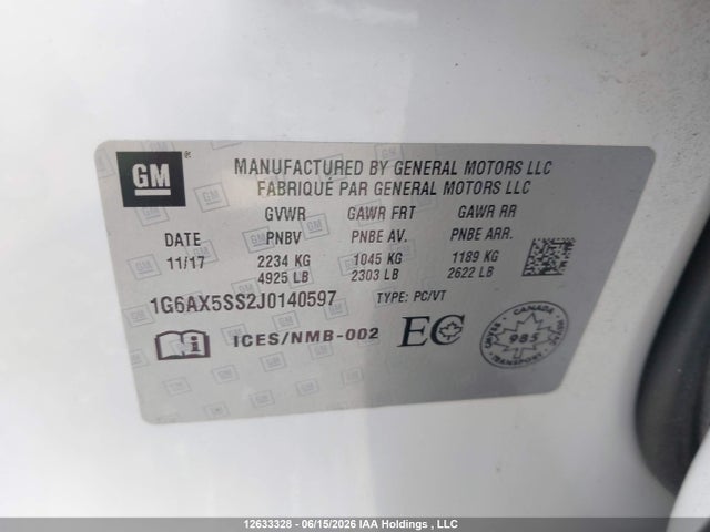 1G6AX5SS2J0140597 Cadillac CTS LUXURY