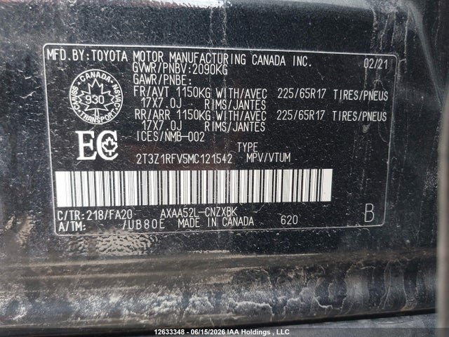 Toyota RAV4 LE 2021 2T3Z1RFV5MC121542 Image 9