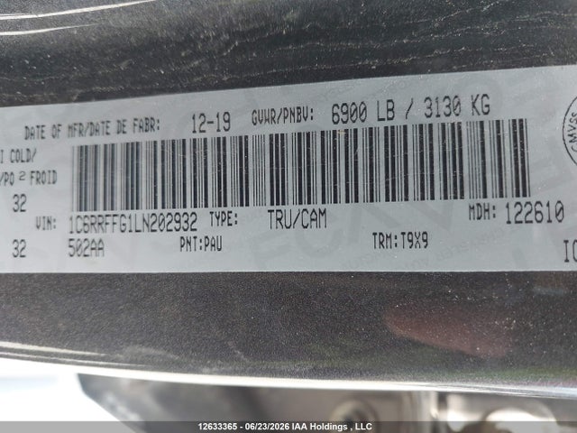 1C6RRFFG1LN202932 RAM 1500 Big Horn/lone Star